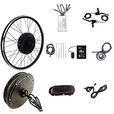 Samnuerly Kit de conversión de Bicicleta eléctrica Kit de conversión de Bicicleta eléctrica 20"/24"/26"/27.5"/28"/29er/700C 48V 1500W Motor de Rueda T