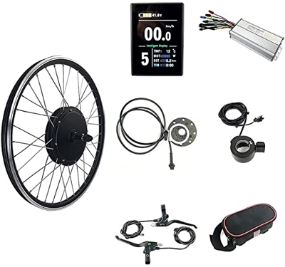 Samnuerly Kit de conversión de Bicicleta eléctrica Kit de Bicicleta eléctrica 48V 1500W Rueda Trasera Sin escobillas Motor de Cubo de radios sin Engra