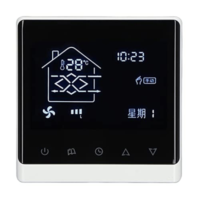 Controlador de Temperatura del Sistema de Aire Acondicionado Termostato de Pantalla LCD Inteligente con Pantalla de Humedad para Velocidad de Viento R