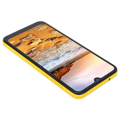 Teléfono Inteligente de 6.1 Pulgadas, teléfono Inteligente Ultra Delgado de 16 GB ROM Dual Sim Ultra Delgado para el hogar (Amarillo)