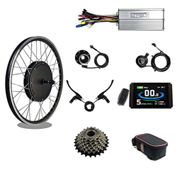 Samnuerly Kit de Bicicleta eléctrica 48V 1500W Rueda de Motor de rotación Trasera Motor de Cubo de radios sin Engranajes sin escobillas 20"24" 26"27.5 en oferta