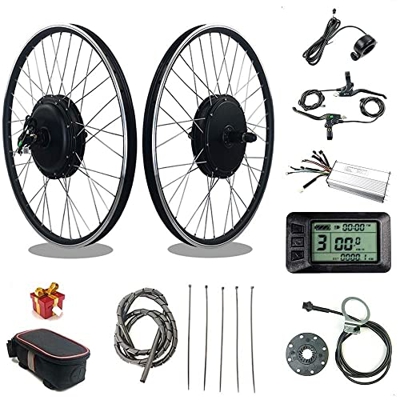 Samnuerly Kit de conversión de Bicicleta eléctrica 48V 1000W Motor de Rueda de Casete Trasero con Borde Opcional 20 24 26 27.5 28 29 Pulgadas 700C KT-