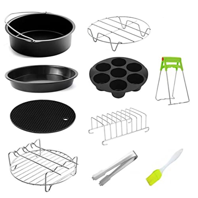 Newin Star Accesorios de freidora de Aire con Bandeja para Hornear sartén de Barbacoa para Hornear una montaña Rusa Antiadherente para freidora de Air
