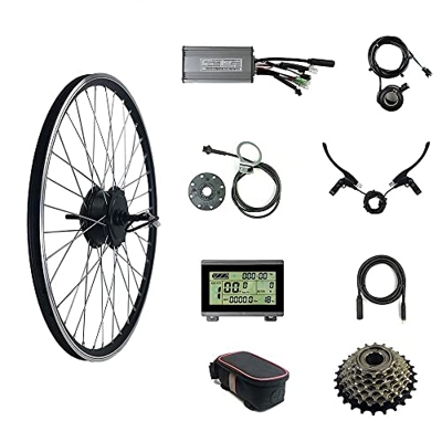 Samnuerly Kit de conversión de Bicicleta eléctrica, Motor de Cubo de Rueda Dentada sin escobillas de rotación Trasera de 48 V 250 W, Rueda de 27,5 Pul