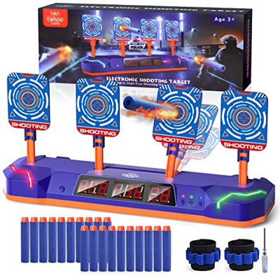 Lehoo Castle Diana Nerf, Objetivo de Tiro Electrónico para Nerf con Restablecimiento Automático, Incluye 20 Balas Espuma, 6-15 Años Niños