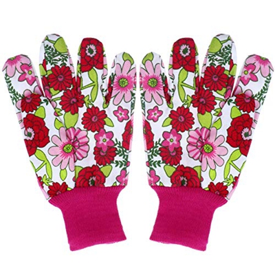 Veemoon Floral A Prueba De Deshierbe Poda Aire Impreso Mujeres Pescando para Rastrillar La Plantación De Jardines Guantes De Espinas Transpirables PVC