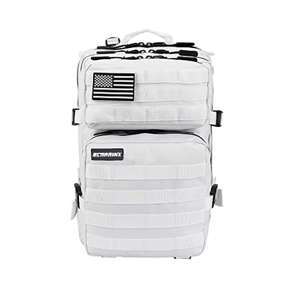 ELITRAINX Mochila 25L Táctica Militar Impermeable para Deporte, Cabina Avión, Gimnasio, Aire Libre, CrossTraining (Blanco)