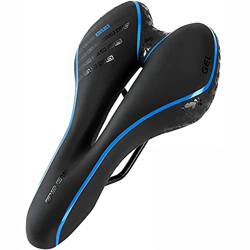 Sillin Bicicleta MontañA,Sillin Bicicleta Cómodo sillín de bicicleta MTB Mountain Road Bike Seat Hollow Gel Ciclismo Cojín Sillín de bicicleta de ejer en oferta