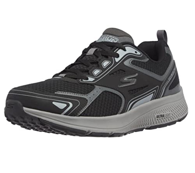 Skechers GO RUN CONSISTENT, Zapatillas para Hombre, Black Leather/Synthetic/Gray Trim, 41 EU