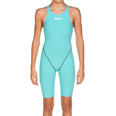 ARENA Bañador 1P Funny Letters V Traje De Baño, Mujer, Aquamarine, 12-3