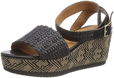 Geox D Lipari D, Sandalias para Mujer, Negro (Black), 35 EU