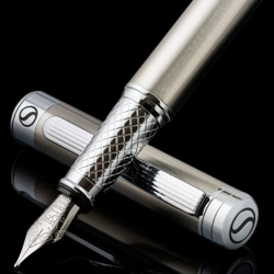 Scriveiner Pluma Estilográfica de Acero Inoxidable - Impresionante Pluma de Lujo con Acabado de Acero, Set de Regalo de Escritura para Hombre y Mujer, precio