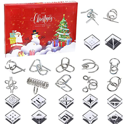 Calendario de Adviento, calendario de Navidad 2022 con 24 ajos, juegos de ajos, mini juego de pensamiento, juguete educativo 3D, calendario de cuenta  características
