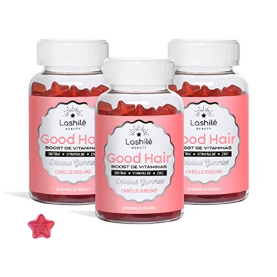 LASHILÉ BEAUTY - Complementos Alimenticios - Crecimiento del cabello - Good Hair Vitamins - 3 mesi - 3 X 60 Gummies…