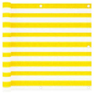 Pantalla de balcón amarillo y blanco 90x300 cm HDPE-Color: amarillo y blanco Material: 100% HDPE (polietileno de alta densidad)