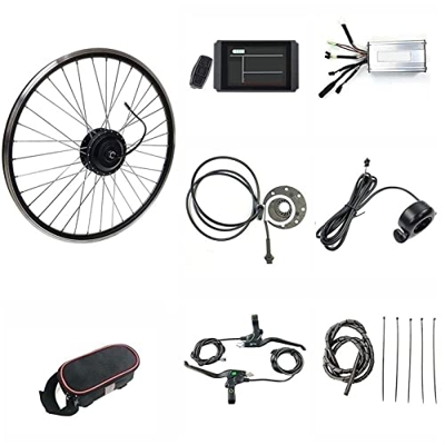 Samnuerly Kit conversión Bicicleta eléctrica 20"/ 24" / 26"/ 27,5" / 28"/ 29" / 700C Kit conversión Rueda Trasera Bicicleta eléctrica, Pedelec con Pan