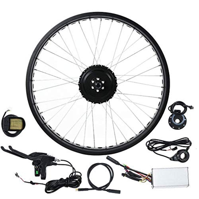 Samnuerly Kit de Motor de Bicicleta eléctrica, 36V 500W Pantalla LCD de 20 Pulgadas Kit de conversión de Motor de Bicicleta eléctrica de Rueda Trasera