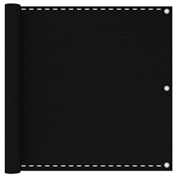 Pantalla de balcón negro 90x300 cm HDPE-Color: Negro-Material: 100% HDPE (polietileno de alta densidad) precio