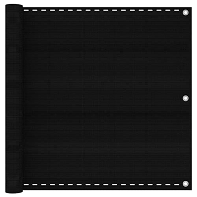 Pantalla de balcón negro 90x300 cm HDPE-Color: Negro-Material: 100% HDPE (polietileno de alta densidad)
