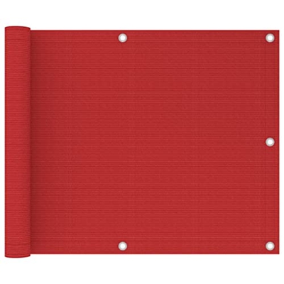 Pantalla de balcón rojo 75x300 cm HDPE-Color: Rojo-Material: 100% HDPE (polietileno de alta densidad)