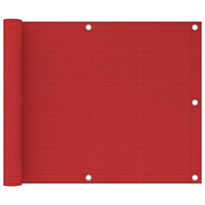 Pantalla de balcón rojo 75x300 cm HDPE-Color: Rojo-Material: 100% HDPE (polietileno de alta densidad)
