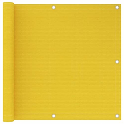 Pantalla de balcón amarillo 90x600 cm HDPE Color: Amarillo-Material: 100% HDPE (polietileno de alta densidad)