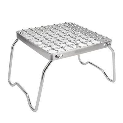LBEC Soporte para Parrilla de Chimenea Soporte para Parrilla Plegable Parrilla de Senderismo Ajustable con Mochila de Picnic