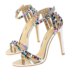 Zapatos de Tacón de Aguja Punta Abierta Diseño Elegante Modo Sandalias de Plataforma de Tacón Super Alto con Hebilla de Cinturón para Fiesta y Boda pa características