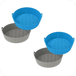Qtrednrry 4 Bandejas de Silicona para Hornear de 7,5 Pulgadas para 3 a 5 Cuartos de GalóN Reutilizables Redondas para Accesorios de Horno de Freidora  precio