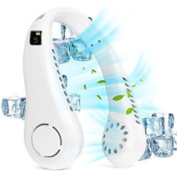dsfen Ventilador de 5 velocidades, Pantalla Digital portátil sin Hojas, Cuello Colgante, 2600mAh, Aire Acondicionado Perezoso de Gran Capacidad, Venti características