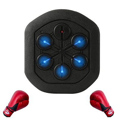 DOZPAL Máquina de Boxeo Inteligente, Equipo de Boxeo de música montado en la Pared con Guante de Boxeo, Objetivo de Pared de Boxeo Recargable para Adu