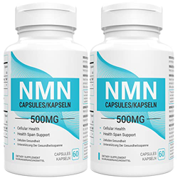 NMN Suplementos 500 mg por cápsula | Niveles potentes de NAD+ para apoyo antienvejecimiento | potenciador NAD+ (120 Capsules (Pack of 2)) en oferta