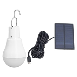 Yinuoday Bombilla solar de ahorro de energía USB Bombilla solar para acampar al aire libre Emergencia con Hook0 Luz solar Panel Solar Bombilla Solar L características