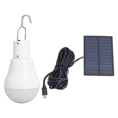 Yinuoday Bombilla solar de ahorro de energía USB Bombilla solar para acampar al aire libre Emergencia con Hook0 Luz solar Panel Solar Bombilla Solar L