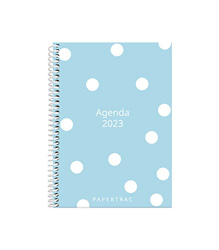 Papertrac - Agenda Enero 2023 Diciembre 2023 - Día Página - Encuadernación espiral - Tamaño 10x15 (A6) - Idiomas: Castellano, Inglés, Catalán, Euskera en oferta