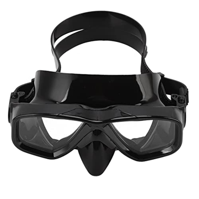 Pwshymi Gafas de natación, correa ajustable para la cabeza de alta seguridad ajuste cómodo vidrio templado lente de buceo gafas gran angular vista par