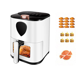 Freidora de Aire 5L, freidora eléctrica Visual de Gran Capacidad, máquina de Patatas Fritas Multifuncional for el hogar Inteligente, freidora de Aire  en oferta