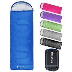 KingCamp Saco de dormir de algodón de gran tamaño para camping, senderismo, exterior, (190 + 30) × 80 cm, confort: 6 °C en oferta