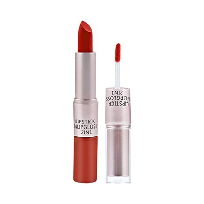 Labiales En Forma De Labios Labios de larga duración Velvet Nude Glaze 2 en 1 Brillo Lápiz labial sedoso Lápiz labial Líquido Mate Labios Brillo de la