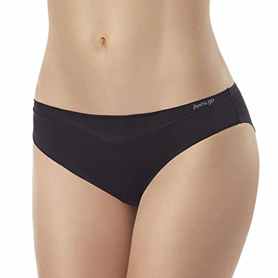 Janira Braguitas para mujer - Bragas estilo bikini para día activo - Pantalones de gimnasio - Talla S a L - Negro o Beige (1032262), Negro, S