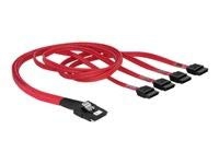 DeLOCK - Cable SAS Mini (36 pines a 4 x SATA, 50 cm) rojo