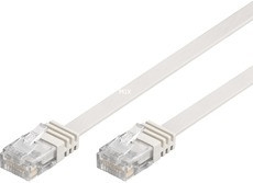 CAT 5e Netzwerkkabel Flachkabel; CAT FLAT 5-0150 U/UTP WEISS 1.5m