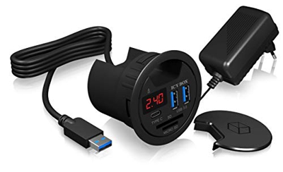 Icy Box Card Reader USB Hub Combo USB 3.0 Black IB-Hub1404 Cardreader