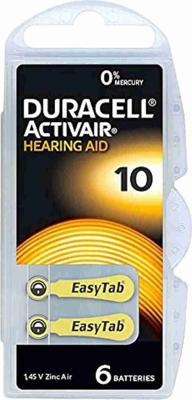 30 Duracell 10 DA10 n6 A10 YELLOW Hearing Aid Batteries