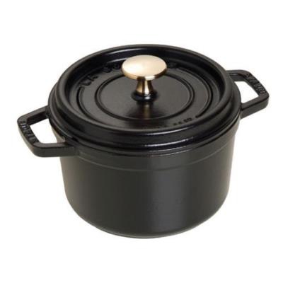 Staub Cocotte Bräter rund schwarz 16 cm 40509-480 Gusseisen Induktion Bratentopf
