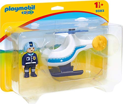 Playmobil 123 Police Helicopter & Policeman Figure - 9383