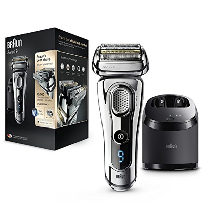 Braun Series9 Rasierer 9295cc Wet/Dry chrom Inkl. Reinigungsstation & Reise Etui
