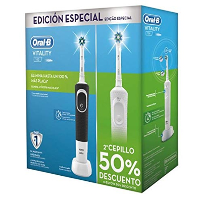 Pack 2 cepillos eléctricos Oral B Vitality Dúo Blanco/Negro