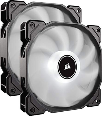 Corsair AF High Airflow Low Noise White LED Cooling Fan - 140mm - Dual Pack