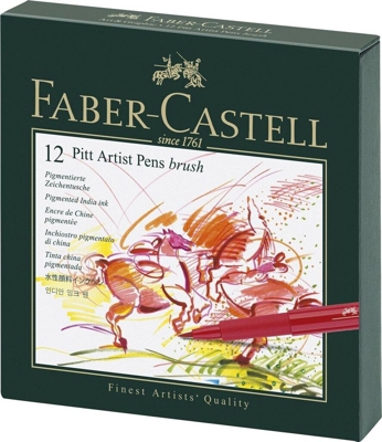 Rotuladores FABER-CASTELL Pitt Artist, Caja x12 Colores
